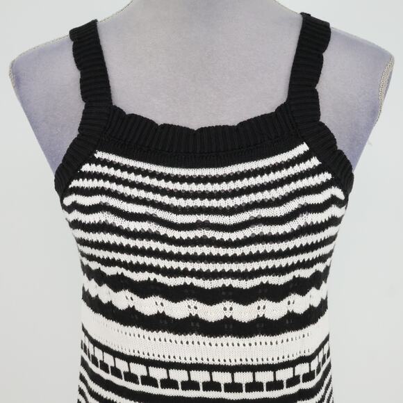 Joie Sweater Dress Womens Small Black White Stripe Maxi Viscose Beach Resort - Picture 8 of 13